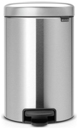 Brabantia - Newlcon 12 Litre Pedal Bin - Matt Steel
